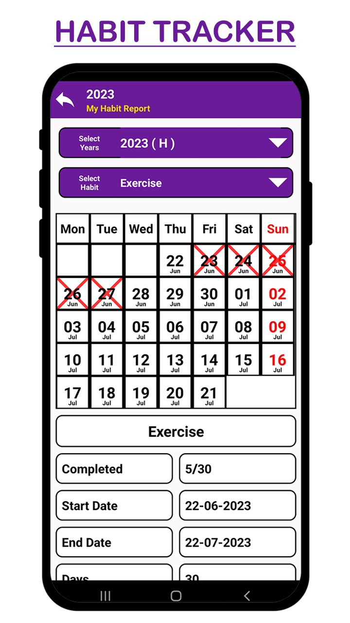 Chain Habit Tracker App 2023 screenshot