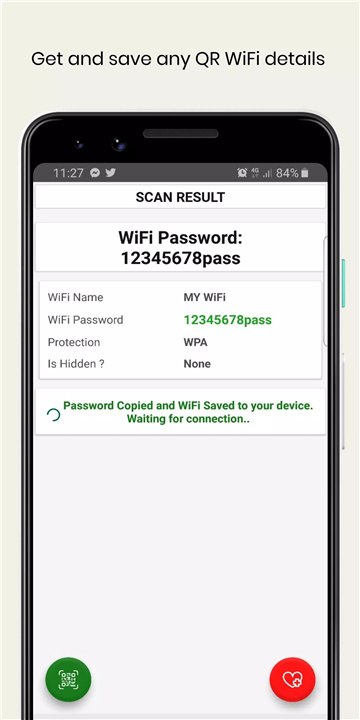 WiFi QrCode Password scanner screenshot