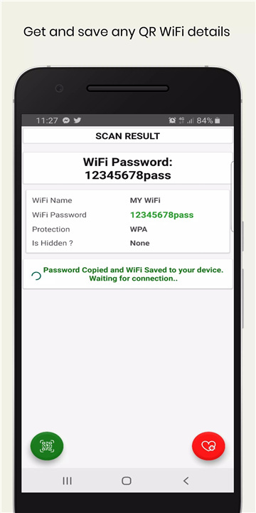 WiFi QrCode Password scanner screenshot