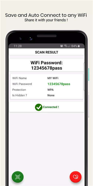 WiFi QrCode Password scanner screenshot