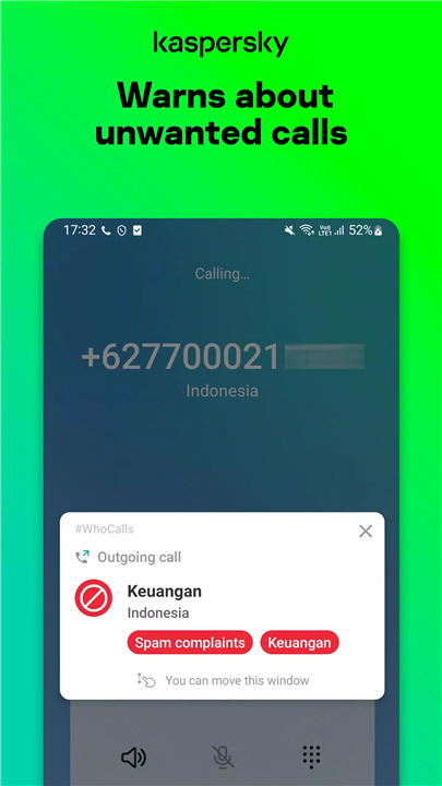 Anti-spam: Kaspersky Who Calls screenshot