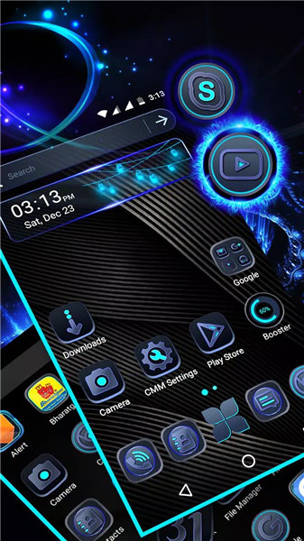 Cool Black Launcher Theme screenshot