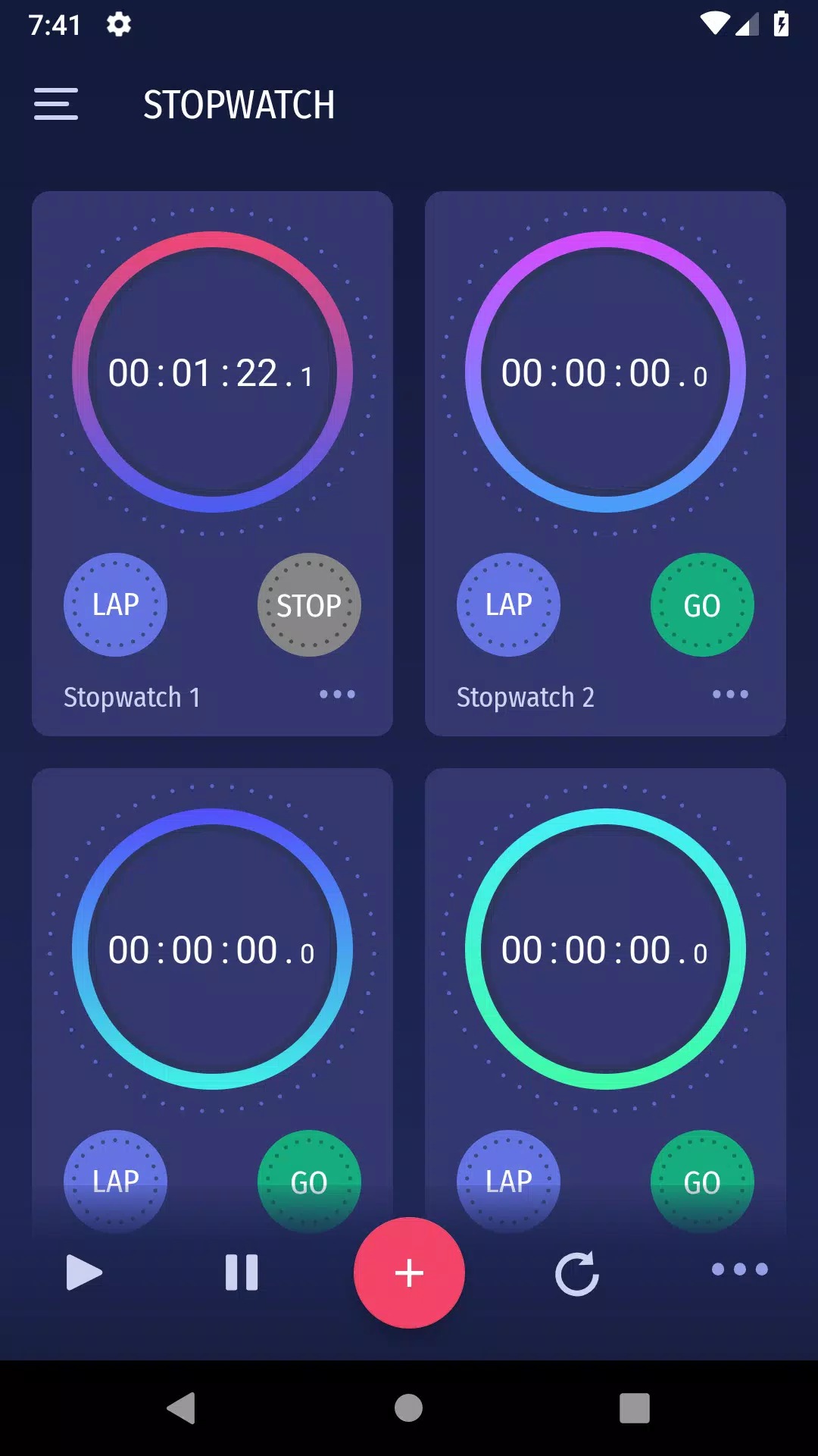 multi stopwatch screenshot