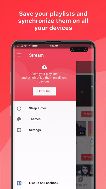 Music app: Stream screenshot