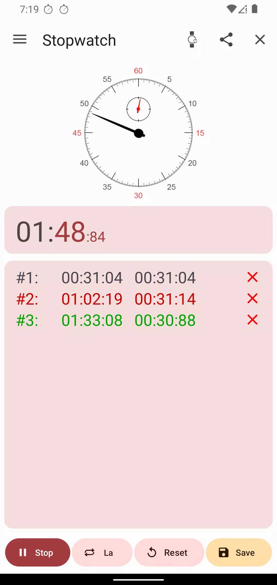 Stopwatch (Wear OS) screenshot