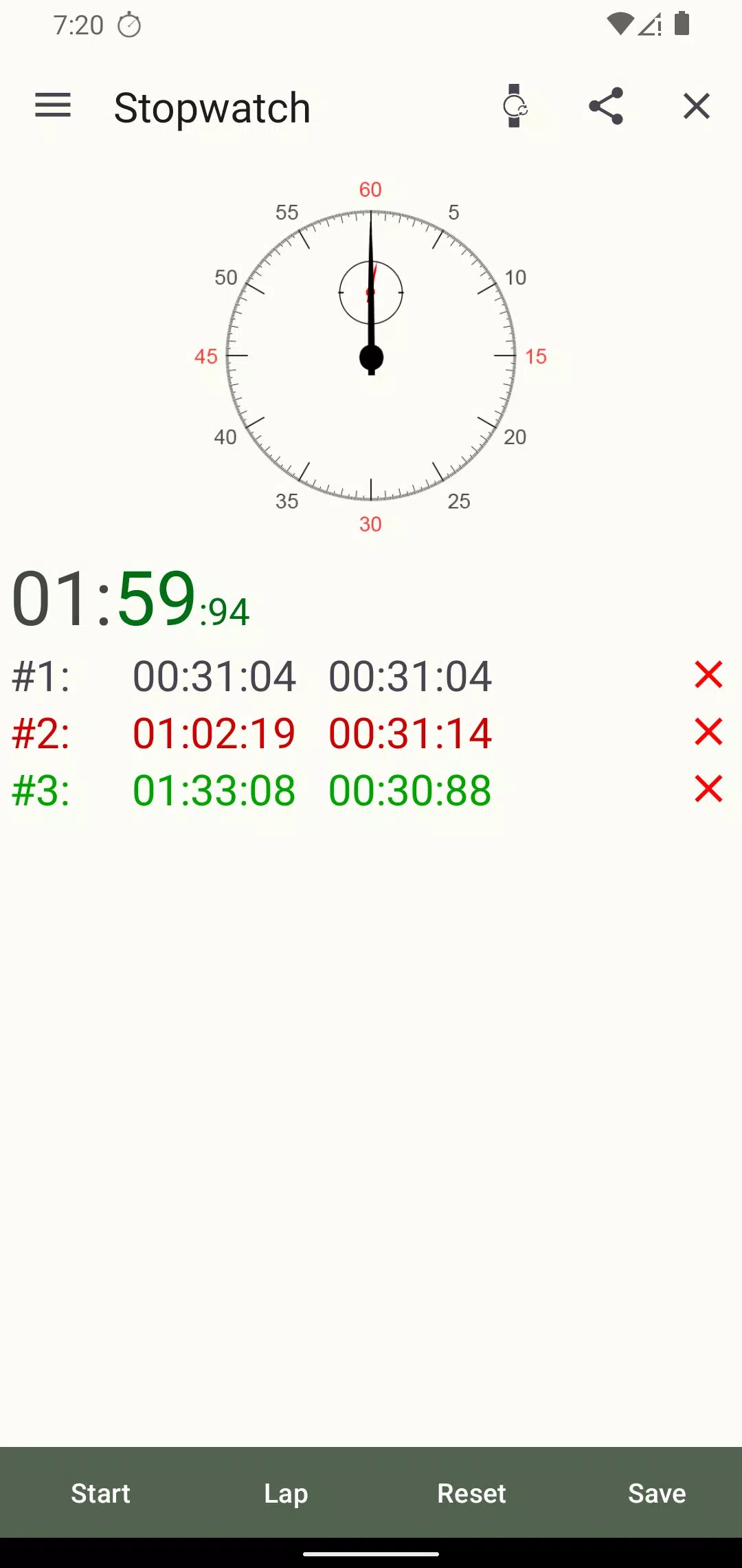 Stopwatch (Wear OS) screenshot