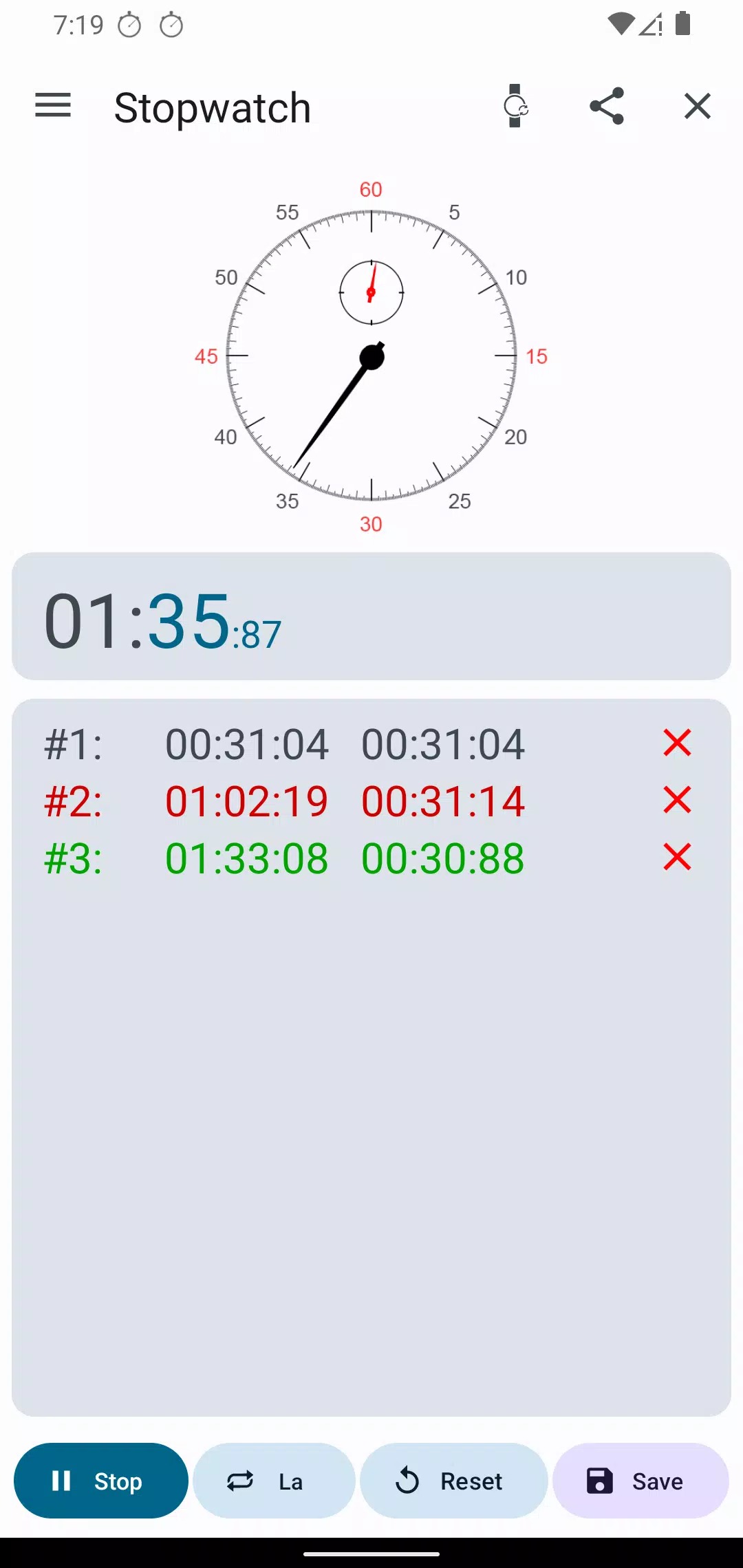 Stopwatch (Wear OS) screenshot