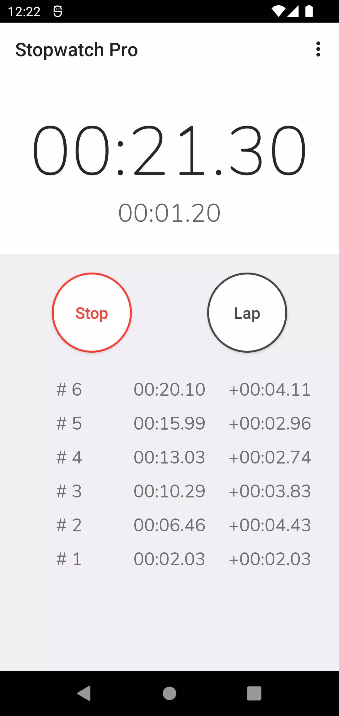 Stopwatch Pro screenshot