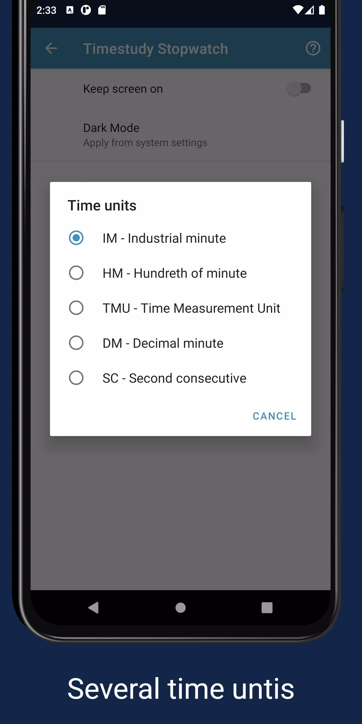 Timestudy Stopwatch screenshot