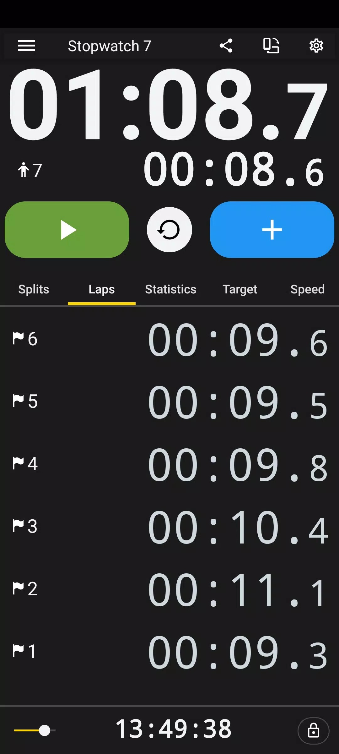 Talking stopwatch multi timer screenshot