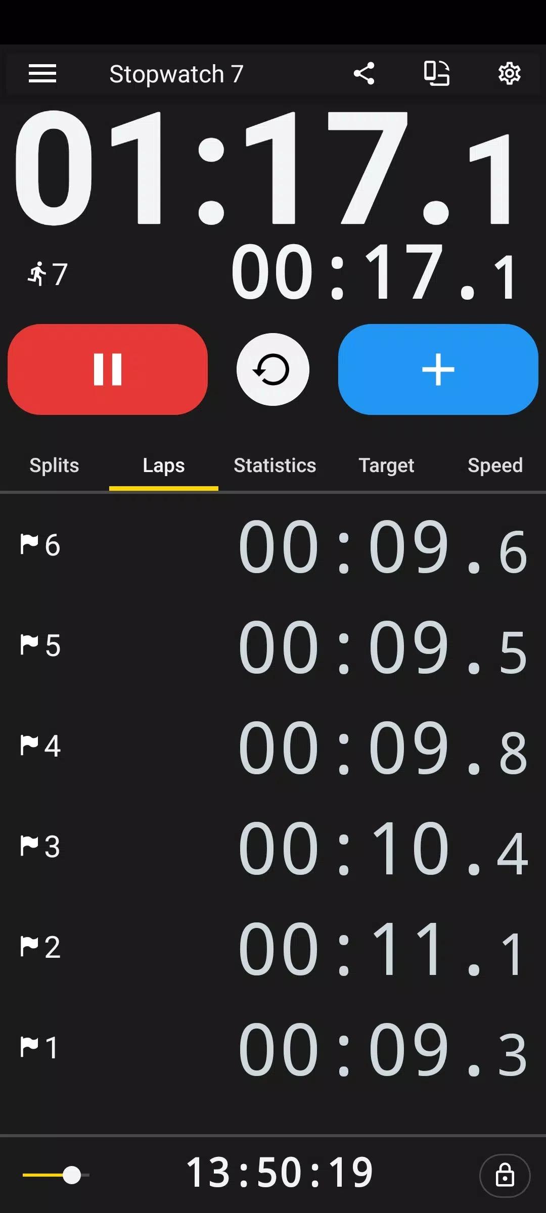 Talking stopwatch multi timer screenshot