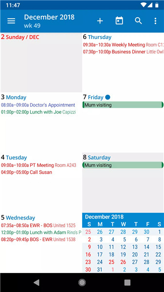 aCalendar - your calendar screenshot