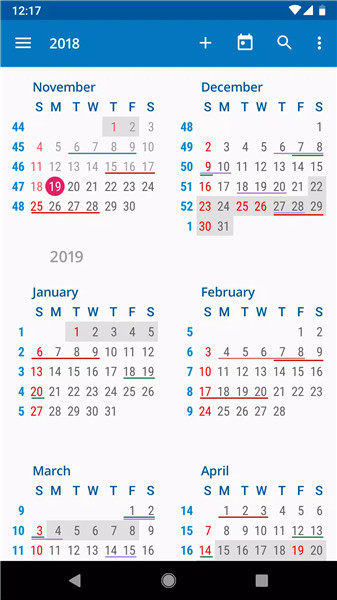 aCalendar - your calendar screenshot