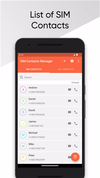 SIM Contacts Manager screenshot