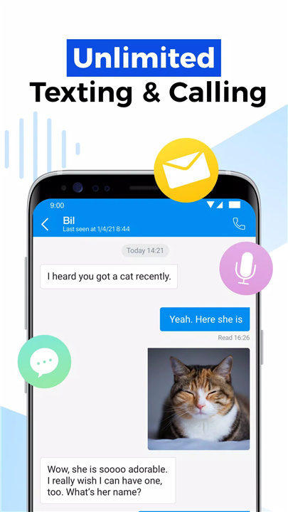 Unlimited Texting, Calling App screenshot
