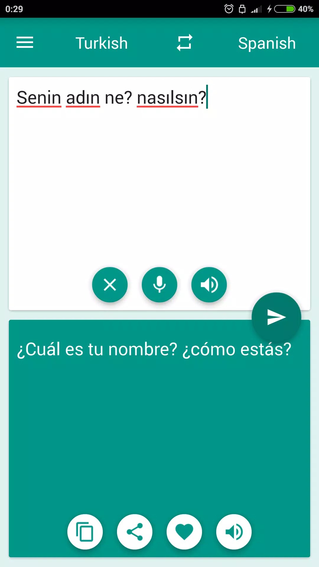 Spanish-Turkish Translator screenshot