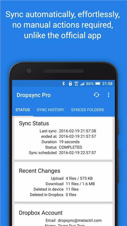 Dropsync: Autosync for Dropbox screenshot