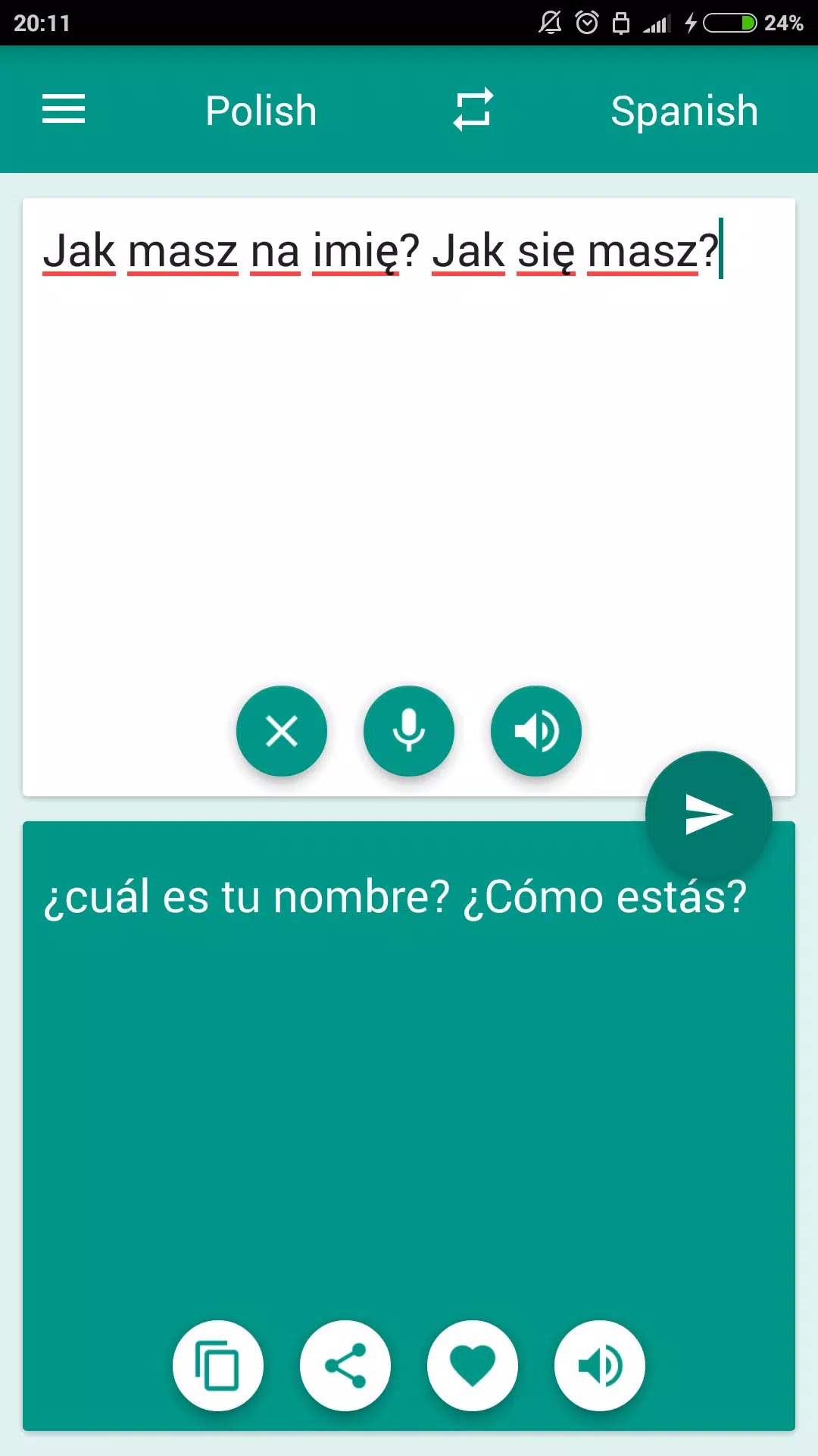 Polish-Spanish Translator screenshot