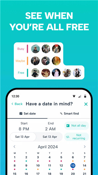 Howbout: Social calendar screenshot