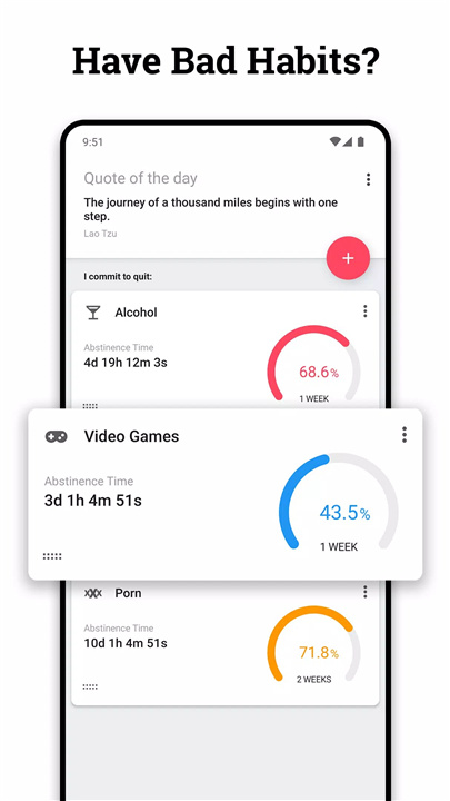 Quitzilla: Bad Habit Tracker screenshot