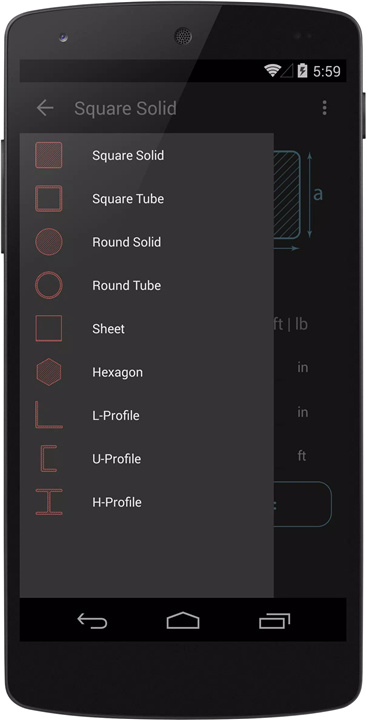 Steel Weight Calculator screenshot