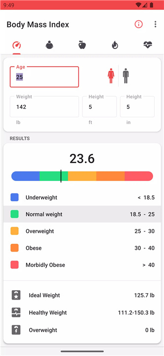 BMI Calculator screenshot