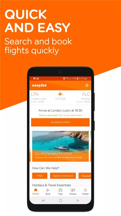 easyJet screenshot