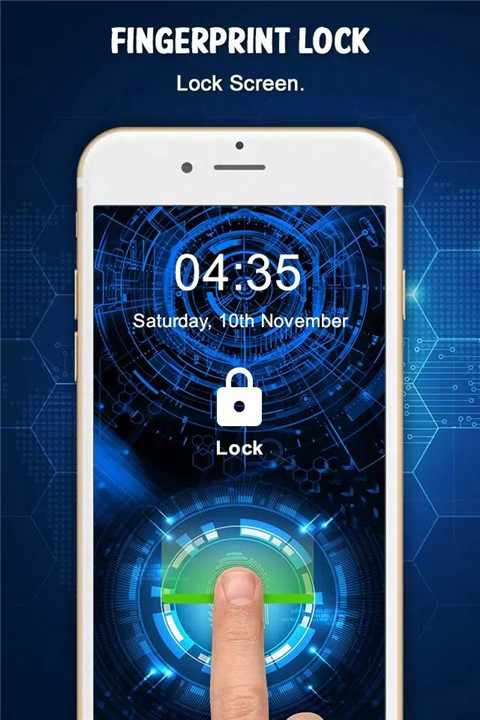 Fingerprint lock screen screenshot