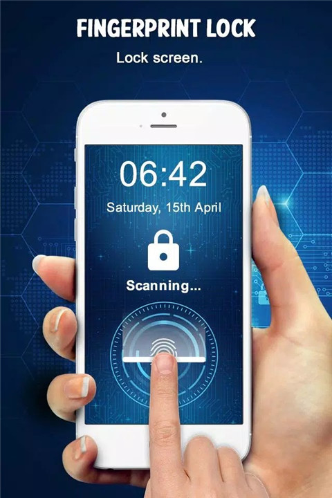 Fingerprint lock screen screenshot