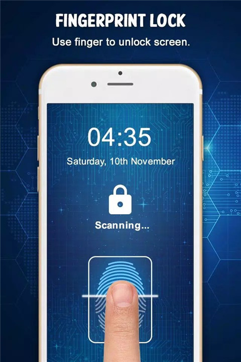 Fingerprint lock screen screenshot