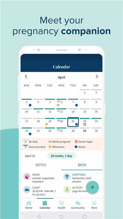 Ovia Pregnancy screenshot