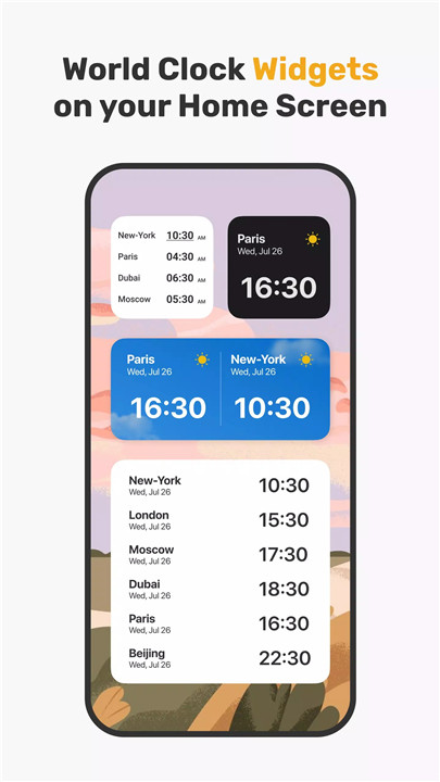 World Clock Widget - Time Zone screenshot