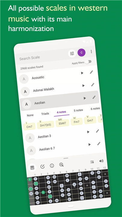 Scale, Chord Progressions screenshot