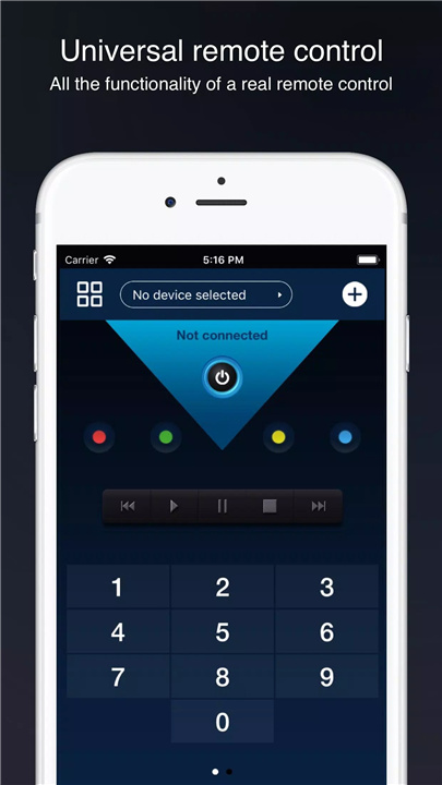 Universal remote control screenshot