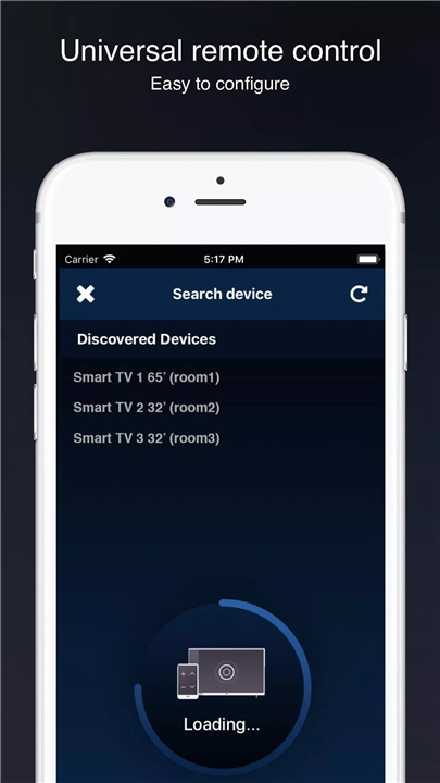 Universal remote control screenshot