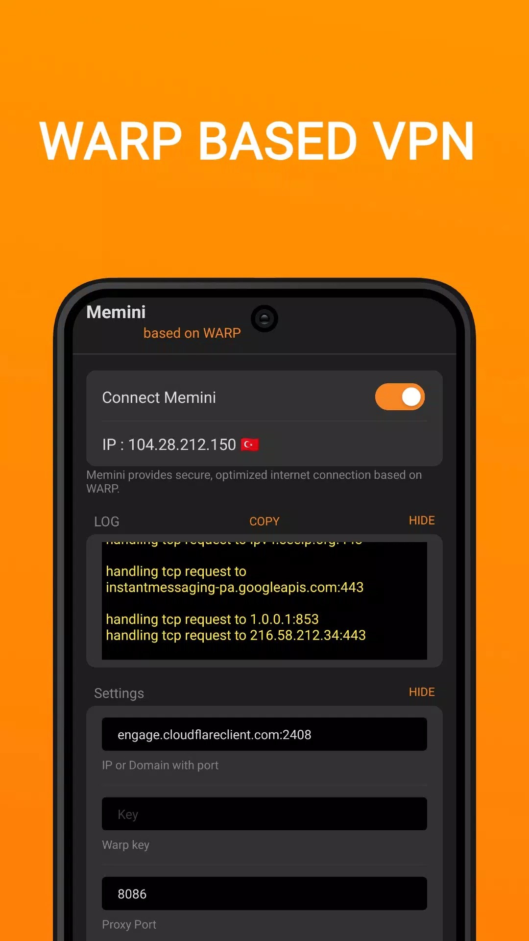 Memini VPN screenshot