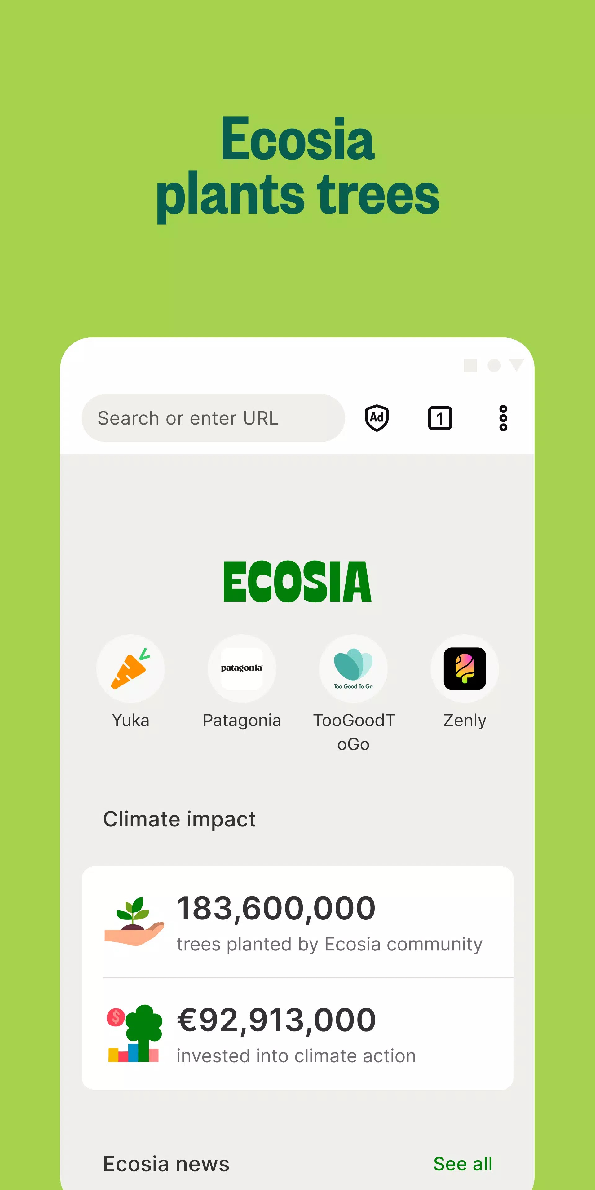 Ecosia screenshot