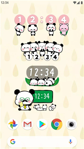 Digital Clock Mochimochi Panda screenshot