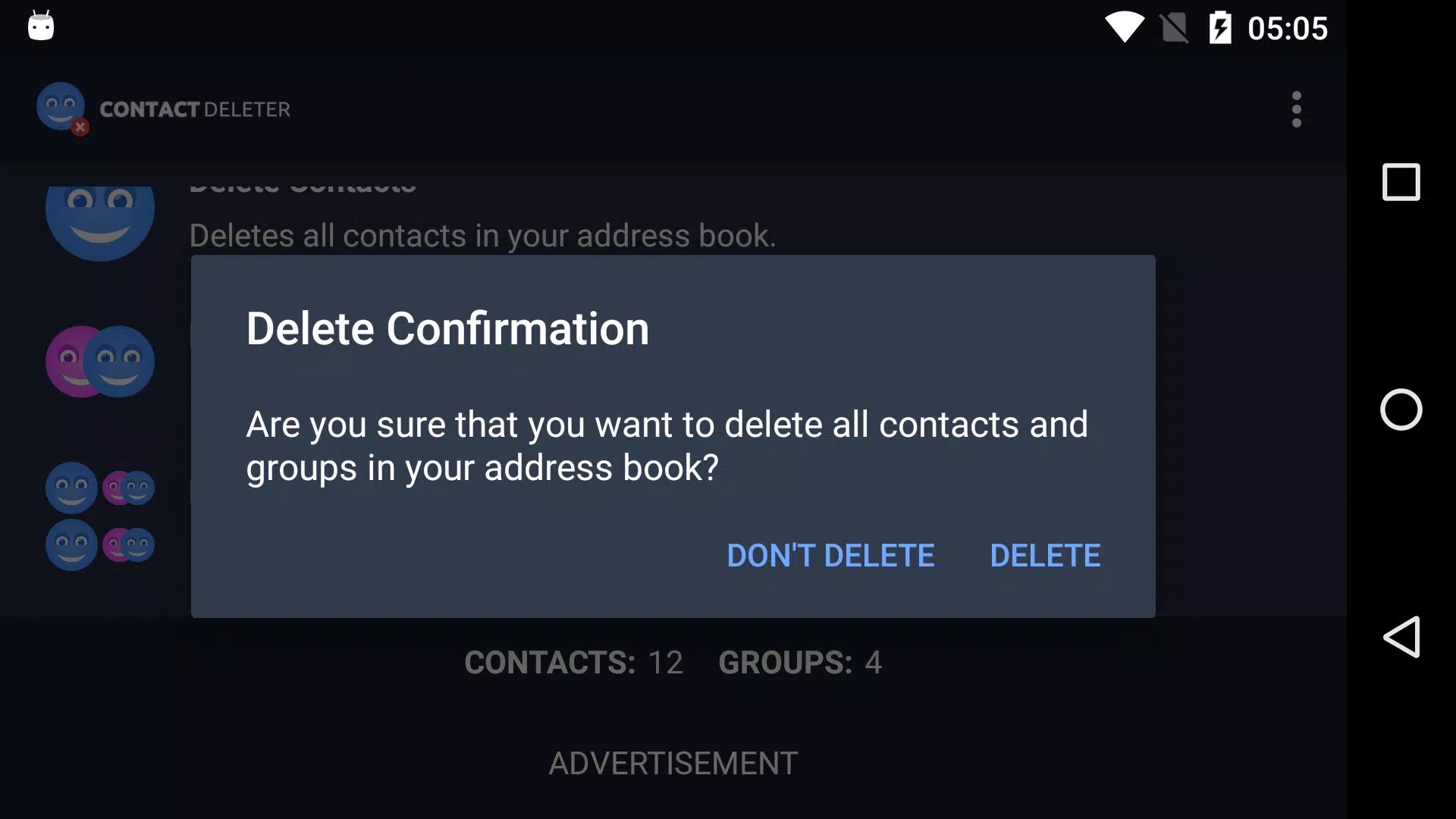 Contact Deleter screenshot