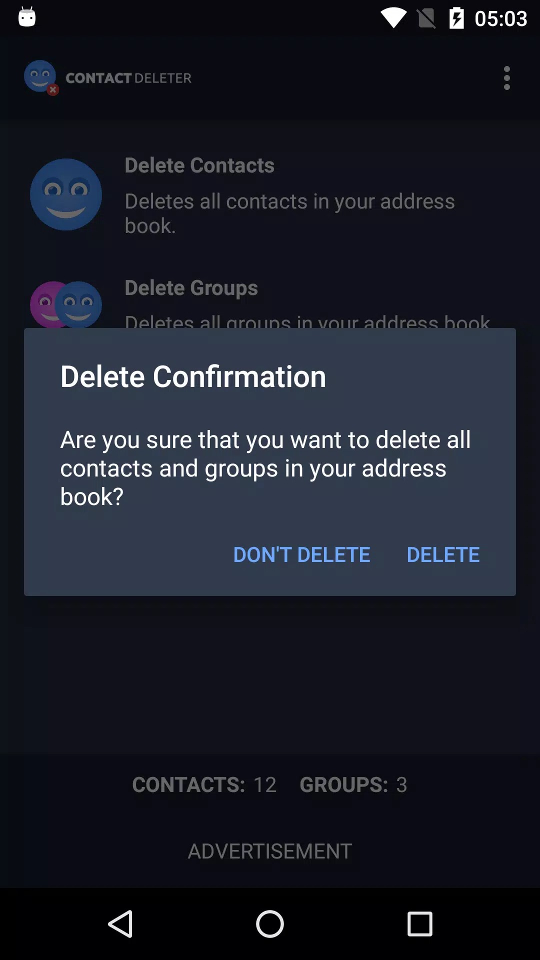 Contact Deleter screenshot