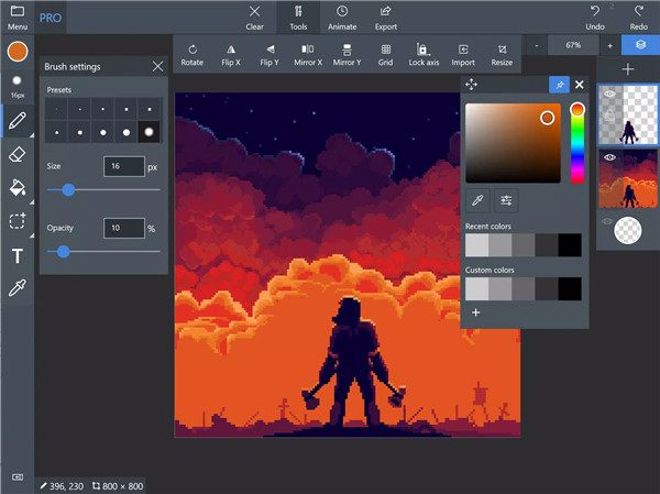 Pix2D - Pixel art studio screenshot