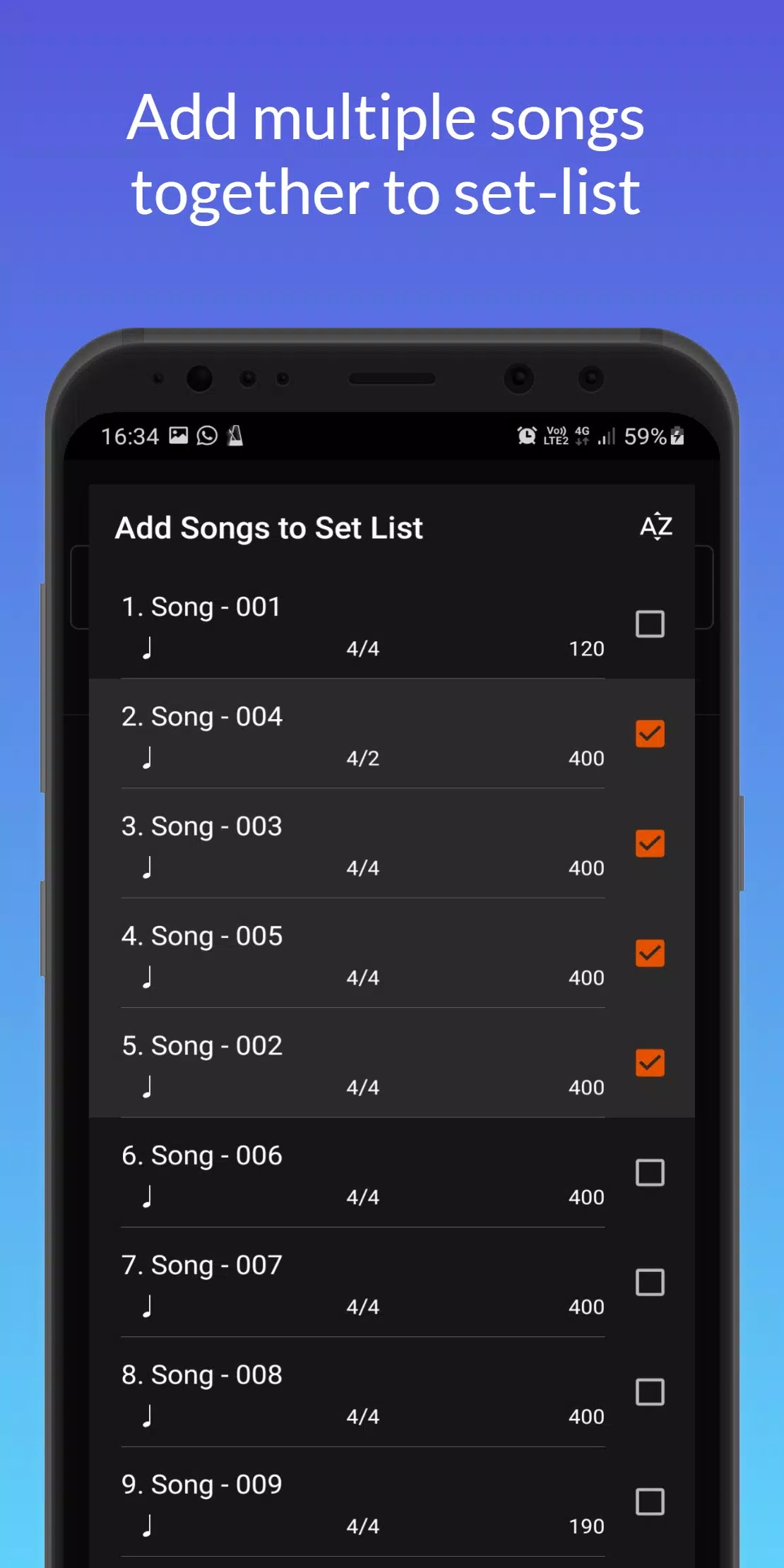 Stage Metronome with Setlist screenshot