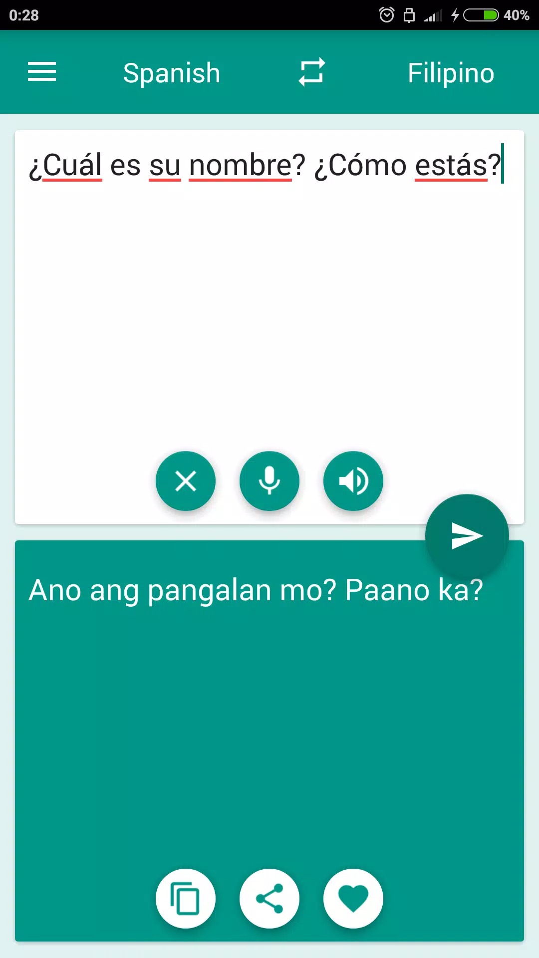 Spanish-Filipino Translator screenshot