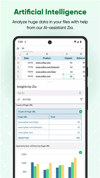 Zoho Sheet screenshot