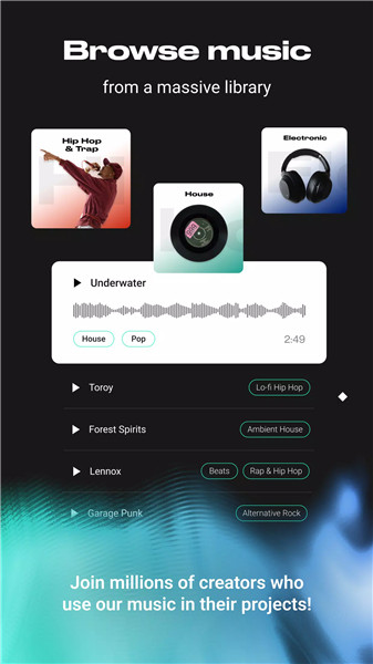 Loudly Royalty-Free Music screenshot