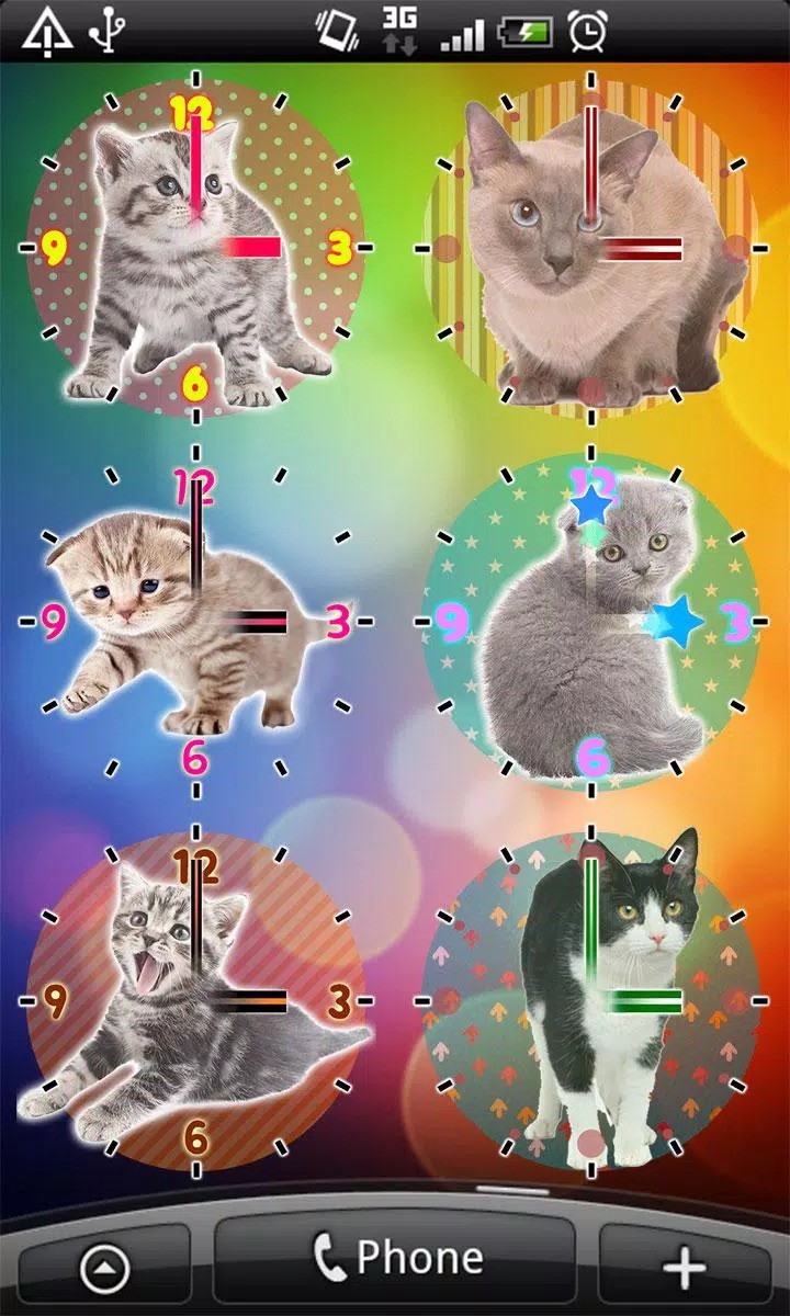 Cats Analog-Clocks Widget screenshot