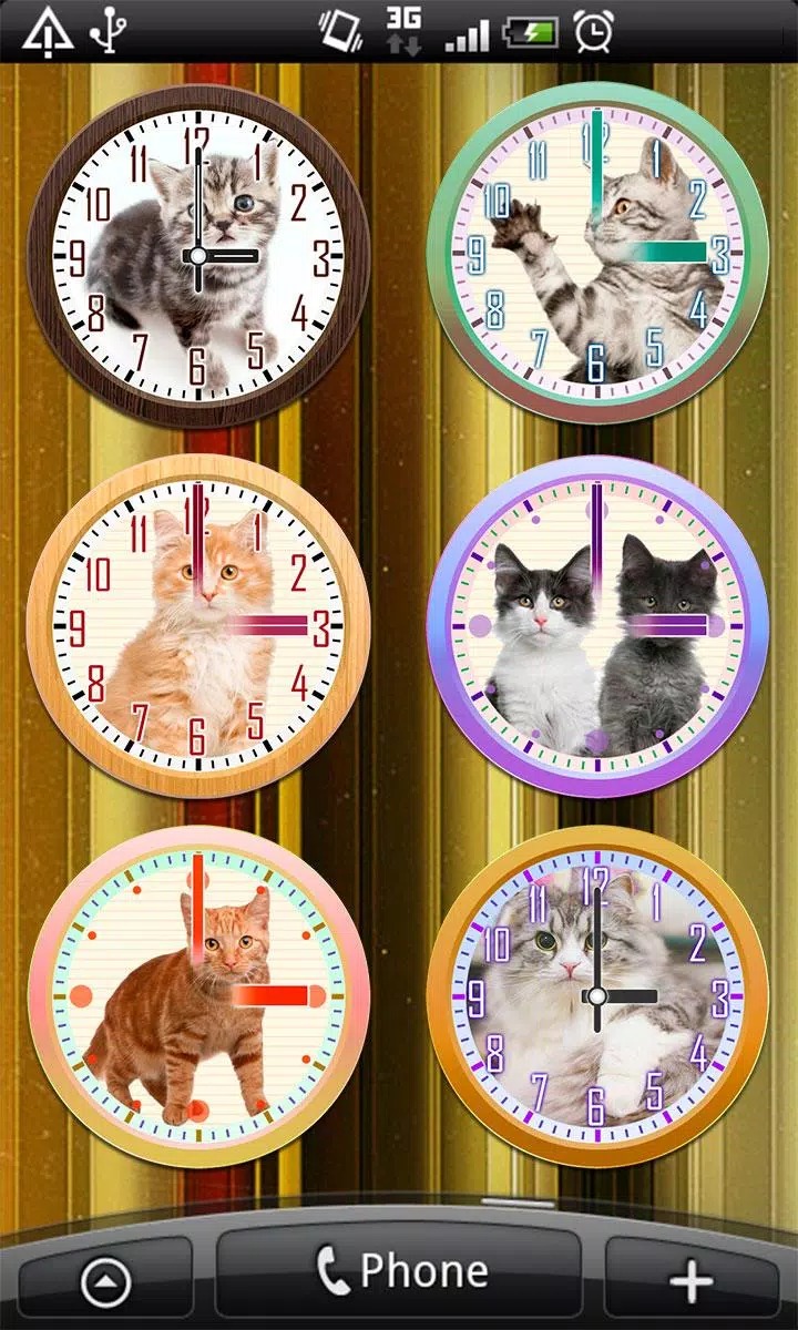 Cats Analog-Clocks Widget screenshot