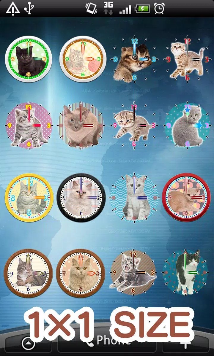 Cats Analog-Clocks Widget screenshot