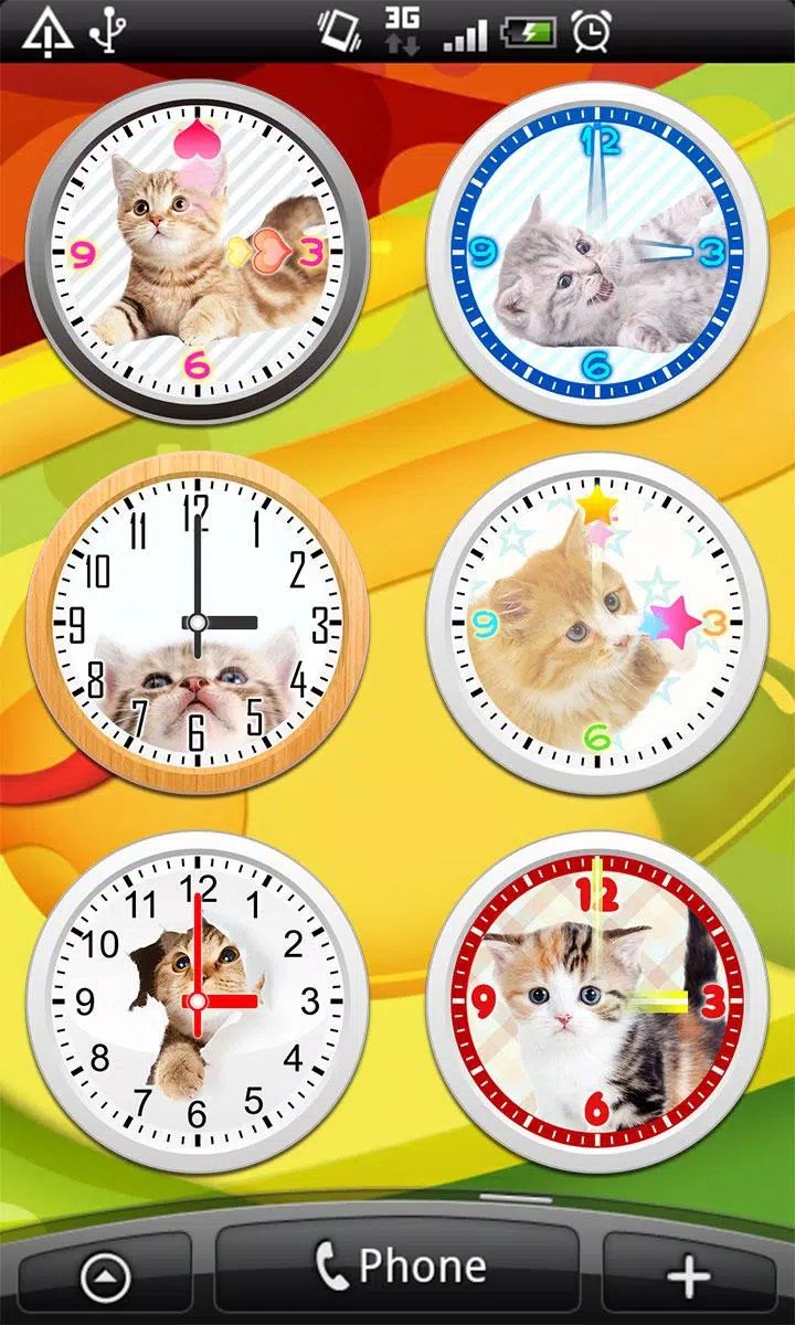 Cats Analog-Clocks Widget screenshot