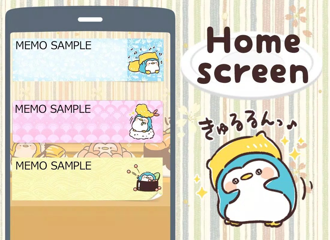 Sticky Note Sushi Penguins screenshot